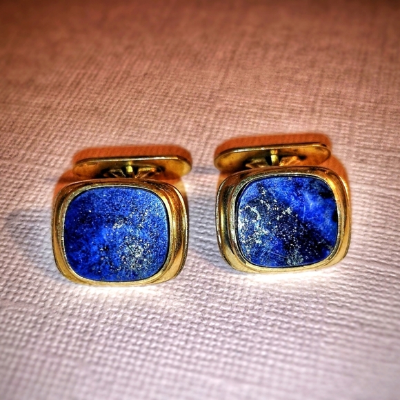 Nancy and Rise Other - Vintage gold tone lapis cufflinks